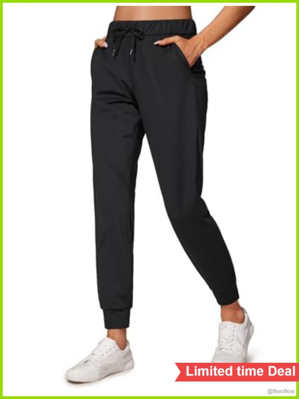 4-Way Stretch Joggers 28" Inseam Mid Rise Slim Fit Athletic Pants